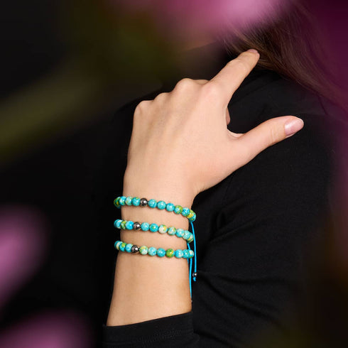 Picasso Porcelain Macrame Bracelet | Lemon Sky